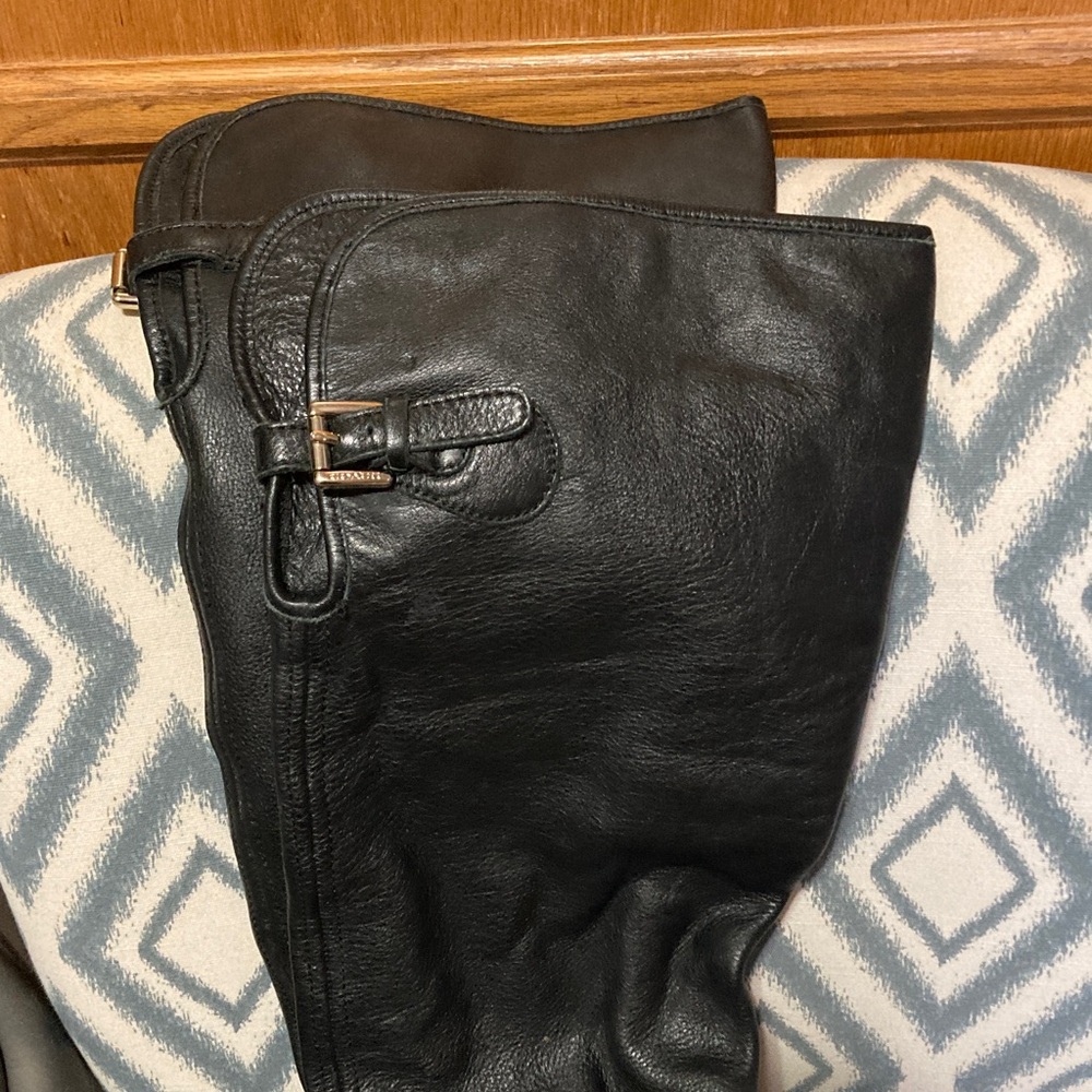 Coach Black Leather Boots 10 - Picture 2 of 9